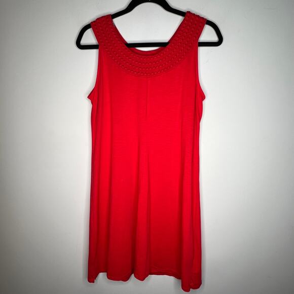 Tommy Bahama Red Embroidery Collar Shift Mini Dress Size Small - Picture 4 of 8